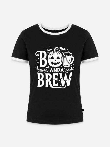 Buh und Brauen - Frauen Kontrast-T-Shirt - Schwarz/Weiß