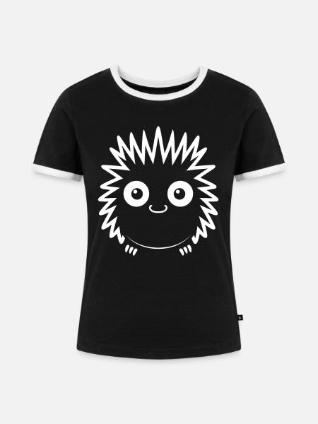 Stachelschwein - Frauen Kontrast-T-Shirt - Schwarz/Weiß