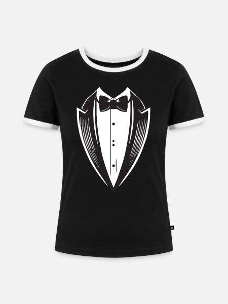 Tuxedo - Frauen Kontrast-T-Shirt - Schwarz/Weiß
