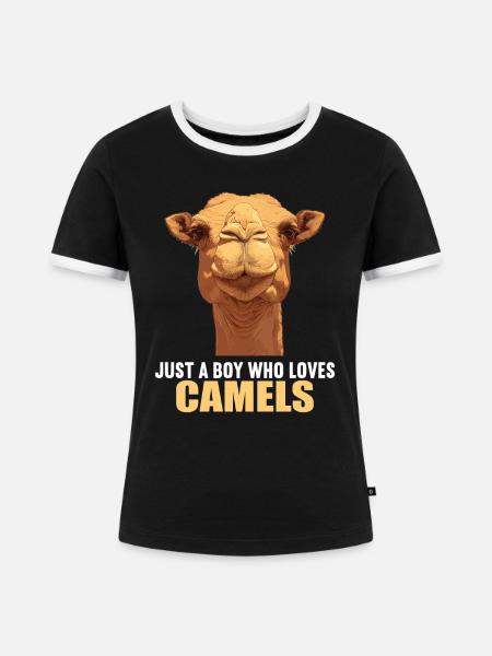Camel Kamele Kamel - Frauen Kontrast-T-Shirt - Schwarz/Weiß