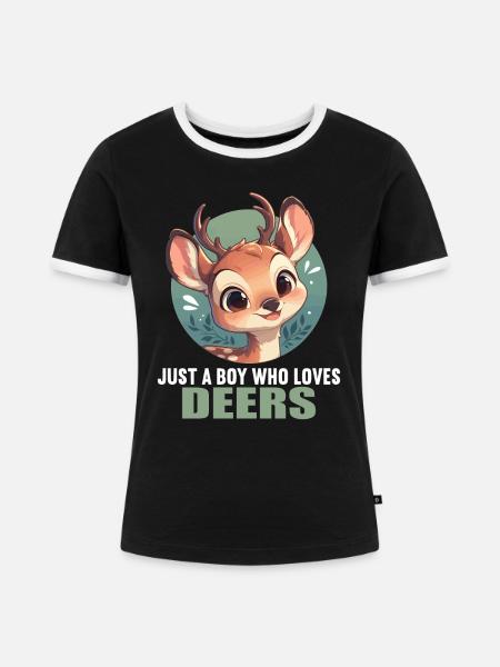 Hirsche Hirsch - Frauen Kontrast-T-Shirt - Schwarz/Weiß