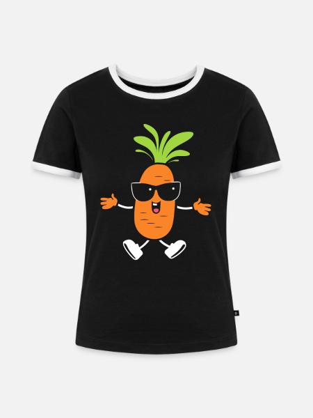 Karotte - Frauen Kontrast-T-Shirt - Schwarz/Weiß