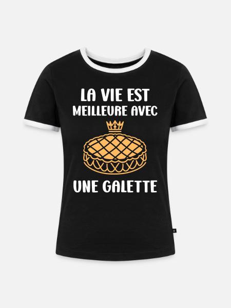 Pfannkuchen - Frauen Kontrast-T-Shirt - Schwarz/Weiß
