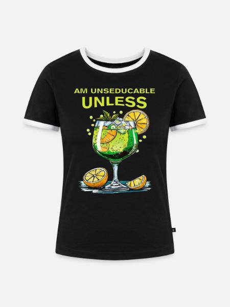 GETRÄNK AM UNSEDUCABLE UNLESS - Frauen Kontrast-T-Shirt - Schwarz/Weiß