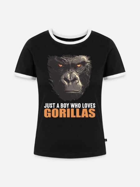 Gorillas Gorilla - Frauen Kontrast-T-Shirt - Schwarz/Weiß