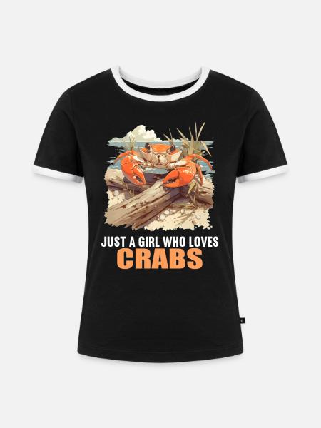Krabbe Krabben - Frauen Kontrast-T-Shirt - Schwarz/Weiß