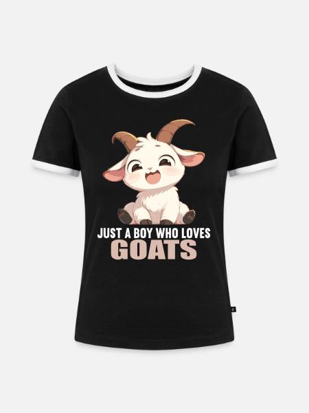Ziegen Ziege - Frauen Kontrast-T-Shirt - Schwarz/Weiß