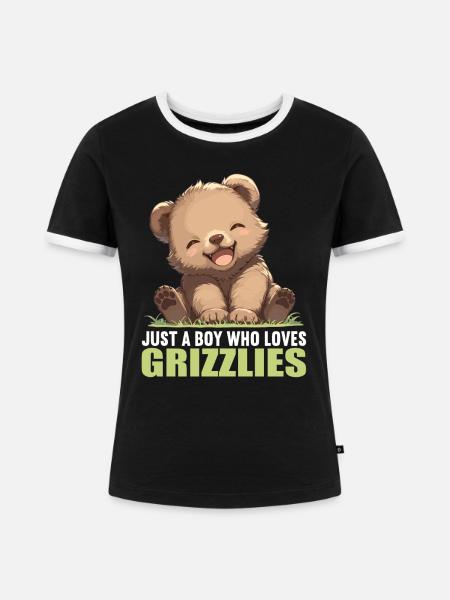 Grizzlybären Grizzlybär - Frauen Kontrast-T-Shirt - Schwarz/Weiß