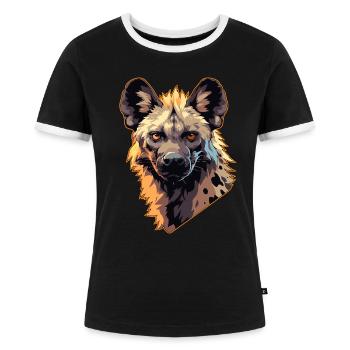 Hyänen Hyäne - Frauen Kontrast-T-Shirt - Schwarz/Weiß - Vorne - Selfina (174cm)
