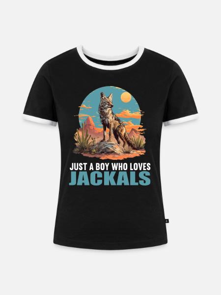 Schakale Schakal - Frauen Kontrast-T-Shirt - Schwarz/Weiß