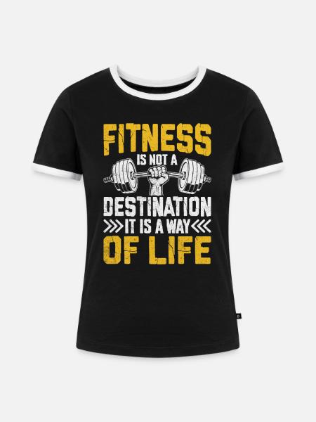 Fitness als Lebensstil - Frauen Kontrast-T-Shirt - Schwarz/Weiß