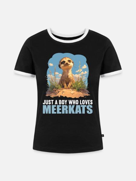 Meerkat Erdmännchen - Frauen Kontrast-T-Shirt - Schwarz/Weiß