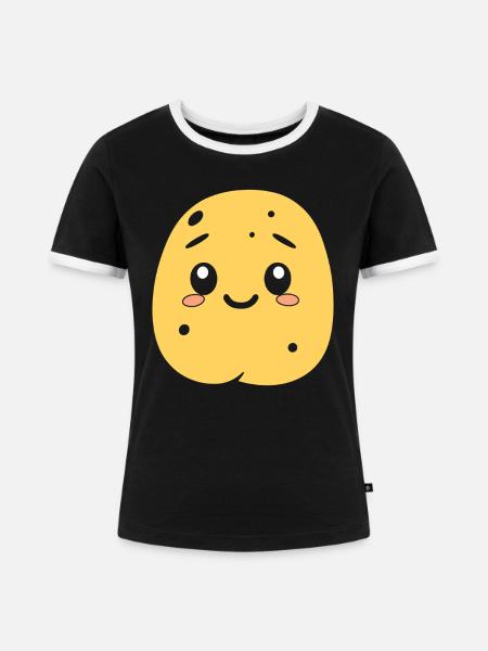 Kartoffel - Frauen Kontrast-T-Shirt - Schwarz/Weiß