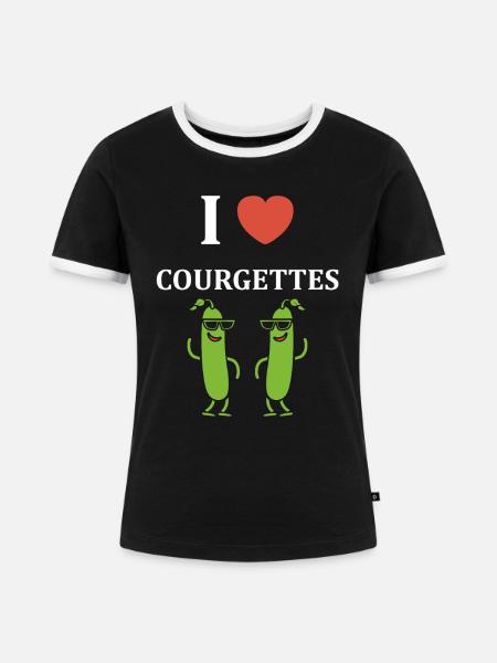 Zucchini-Humor - Frauen Kontrast-T-Shirt - Schwarz/Weiß