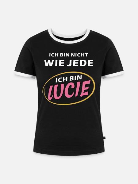 ICH BIN LUCIE - Frauen Kontrast-T-Shirt - Schwarz/Weiß