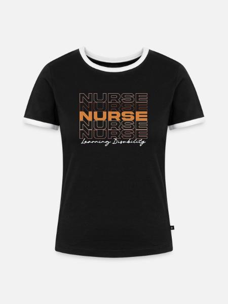 Schwarze Krankenschwester Melanin African - Frauen Kontrast-T-Shirt - Schwarz/Weiß