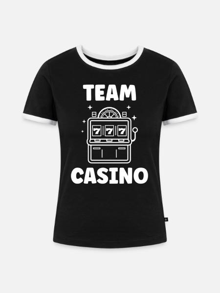 Kasino - Frauen Kontrast-T-Shirt - Schwarz/Weiß