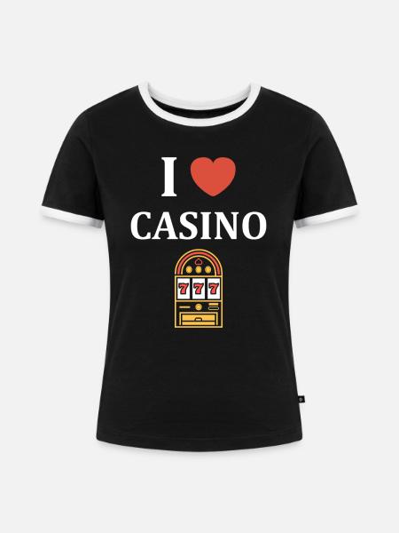 Kasino - Frauen Kontrast-T-Shirt - Schwarz/Weiß