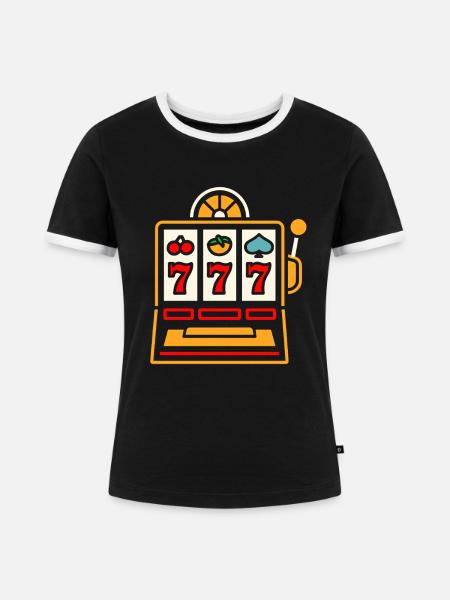 Kasino - Frauen Kontrast-T-Shirt - Schwarz/Weiß