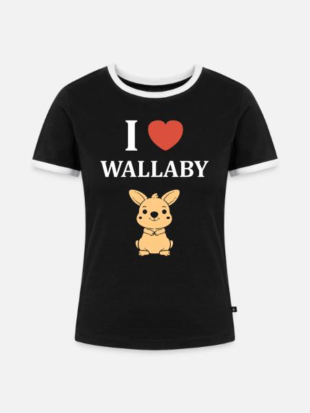 Wallaby - Frauen Kontrast-T-Shirt - Schwarz/Weiß