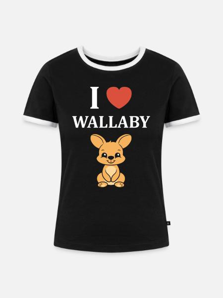 Wallaby - Frauen Kontrast-T-Shirt - Schwarz/Weiß