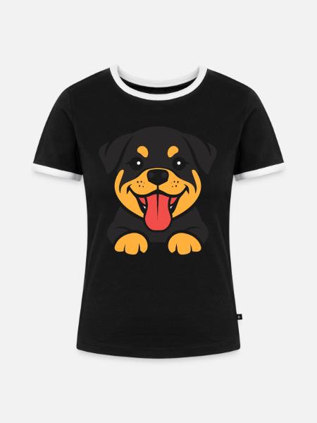 Rottweiler - Frauen Kontrast-T-Shirt - Schwarz/Weiß