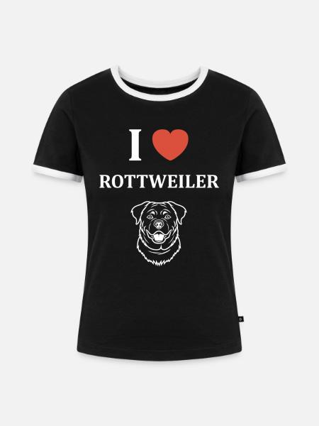 Rottweiler - Frauen Kontrast-T-Shirt - Schwarz/Weiß