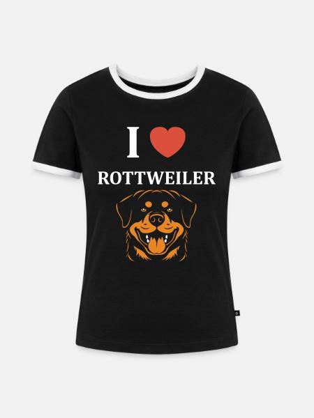 Rottweiler - Frauen Kontrast-T-Shirt - Schwarz/Weiß