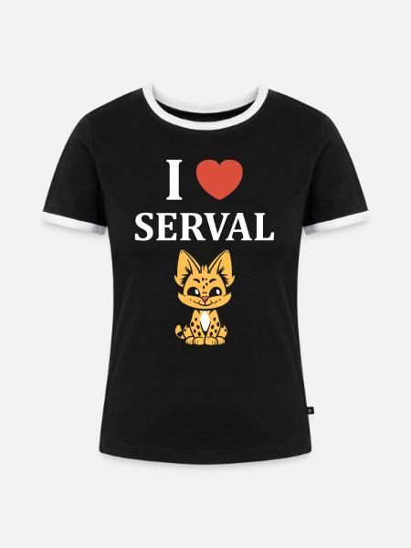 Serval - Frauen Kontrast-T-Shirt - Schwarz/Weiß