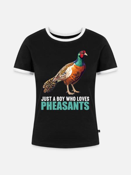 Fasane Fasan - Frauen Kontrast-T-Shirt - Schwarz/Weiß