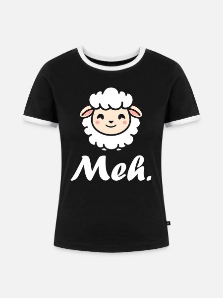 Schaf - Frauen Kontrast-T-Shirt - Schwarz/Weiß