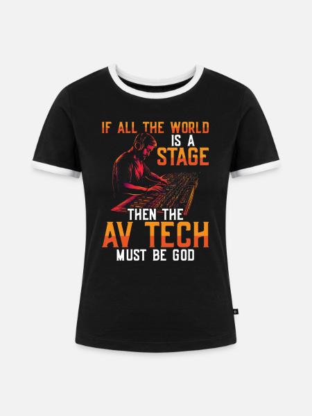 AV-Technik AV-Techniker Audiovisueller Techniker - Frauen Kontrast-T-Shirt - Schwarz/Weiß