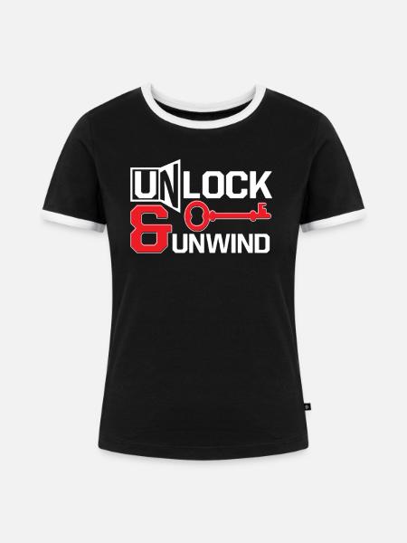 Escape Room Unlock & Unwind - Frauen Kontrast-T-Shirt - Schwarz/Weiß