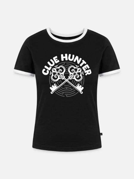 Escape Room Clue Hunter - Frauen Kontrast-T-Shirt - Schwarz/Weiß