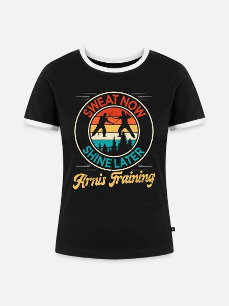 Escrima Arnis Kampfsport - Frauen Kontrast-T-Shirt - Schwarz/Weiß