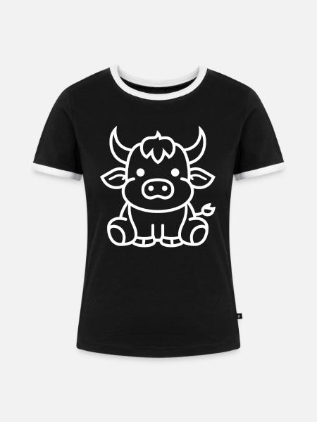 Minotauros - Frauen Kontrast-T-Shirt - Schwarz/Weiß