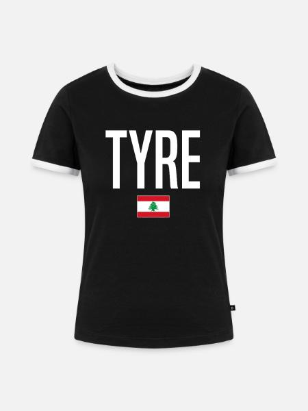 Tyre Libanon - Frauen Kontrast-T-Shirt - Schwarz/Weiß