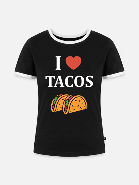 Tacos - Frauen Kontrast-T-Shirt - Schwarz/Weiß