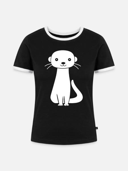 Wiesel - Frauen Kontrast-T-Shirt - Schwarz/Weiß