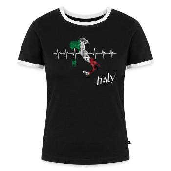 Italy italy - Frauen Kontrast-T-Shirt - Schwarz/Weiß - Vorne - Selfina (174cm)