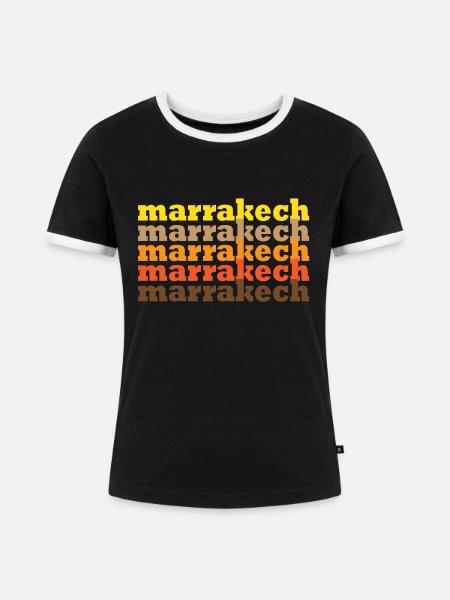 Marrakesch - Frauen Kontrast-T-Shirt - Schwarz/Weiß