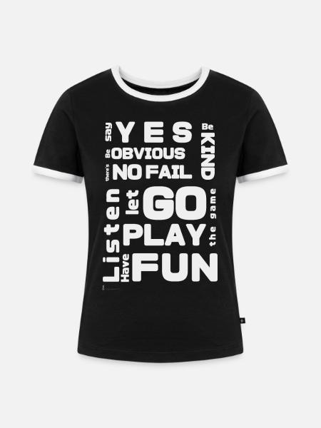 improv rules weiß - Frauen Kontrast-T-Shirt - Schwarz/Weiß