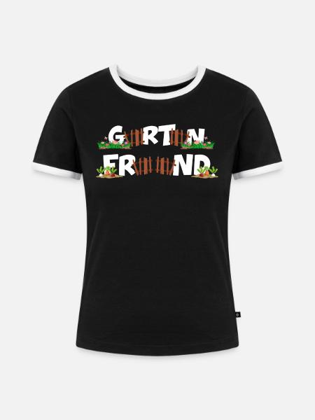 gartenfreund schrebergarten erntezeit gartenarbeit - Frauen Kontrast-T-Shirt - Schwarz/Weiß