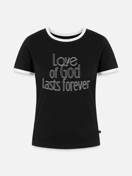 Love of god - Frauen Kontrast-T-Shirt - Schwarz/Weiß