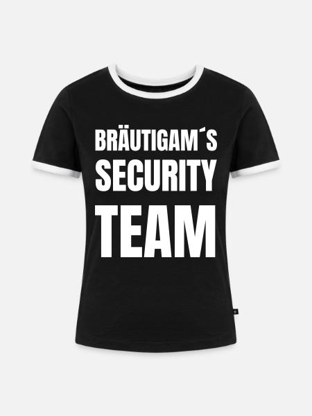 Bräutigam´s security team - Frauen Kontrast-T-Shirt - Schwarz/Weiß