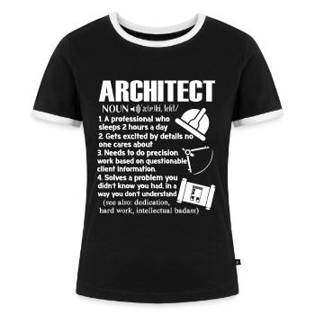 Architekt Architekt Definition - Frauen Kontrast-T-Shirt - Schwarz/Weiß - Vorne - Selfina (174cm)