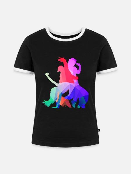 breakdancer bboy - Frauen Kontrast-T-Shirt - Schwarz/Weiß