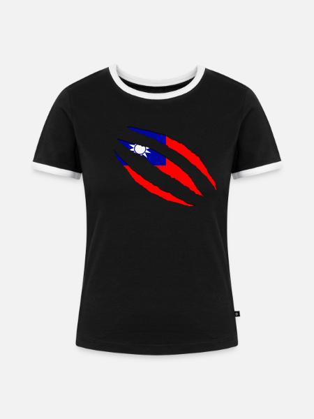 Taiwan taiwan - Frauen Kontrast-T-Shirt - Schwarz/Weiß