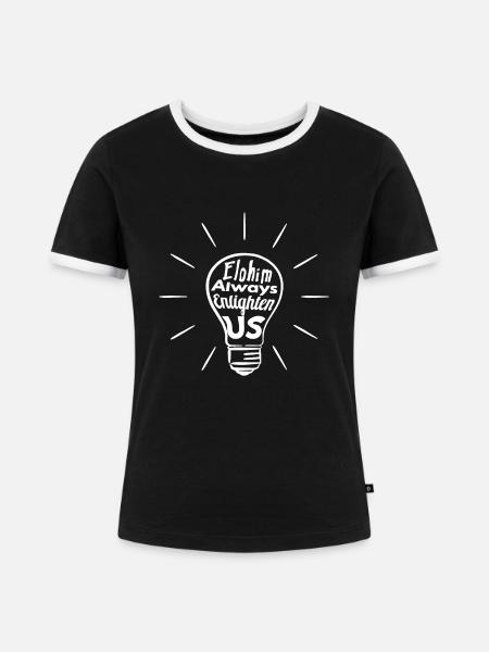 Elohim Enlighten Us - White - Frauen Kontrast-T-Shirt - Schwarz/Weiß