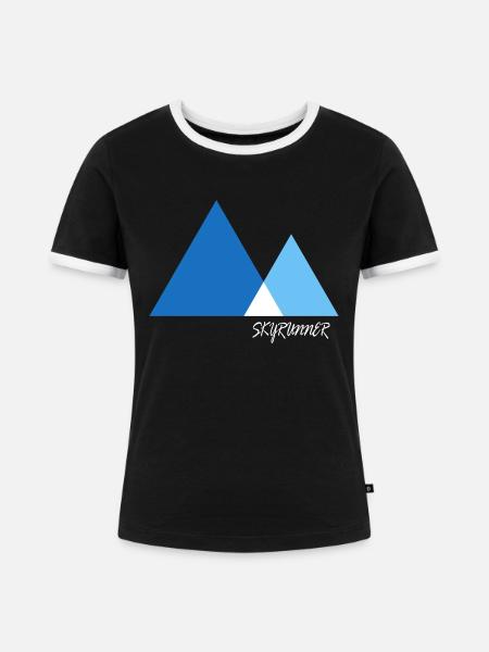 skyrunner mountainrun - Frauen Kontrast-T-Shirt - Schwarz/Weiß